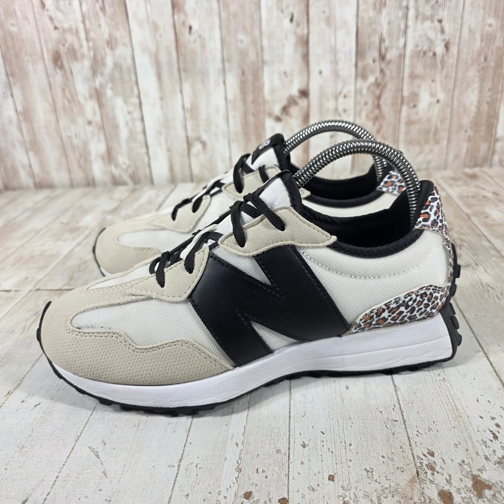 New Balance 327 Sneakers Cream Black Leopard GS327SE Womens 7.5 / Kids 6 - Picture 4 of 8